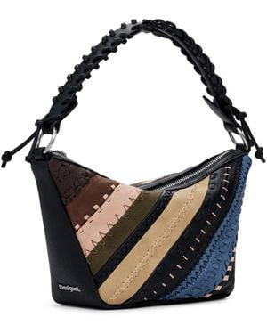 Desigual Sac à épaule bandoulière Quebec Whipstitch Munich Shoulder Bag Brown multicolore - Noir