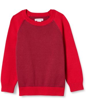 Amazon Essentials Jersey con Cuello Redondo Niño - Rojo