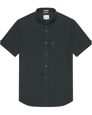 Ben Sherman S Big Size Short Sleeve Organic Cotton Oxford Shirt - Black