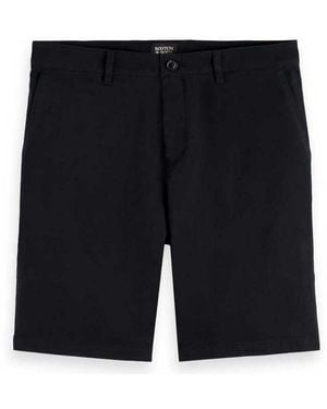 Scotch & Soda Core-stuart-cotton-blend Twill Short - Blue