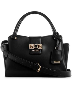 Guess Handtas Schoudertas Jane Satchel Black Zwart