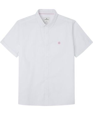 Springfield Camisa Reconsider De ga Corte Recto De Algodón - Blanco