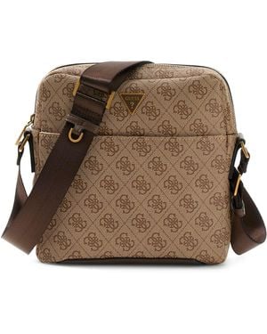 Guess Torino Top Zip Crossbody Flat Beige/brown - Multicolour