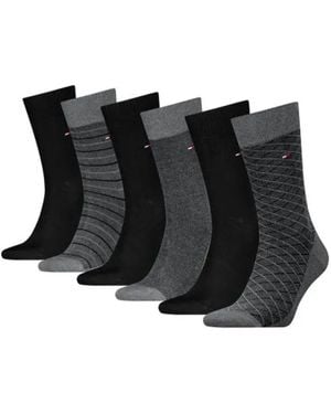 Tommy Hilfiger TH MEN SOCK 6P TIN GIFTBOX BIRDEYE - Schwarz