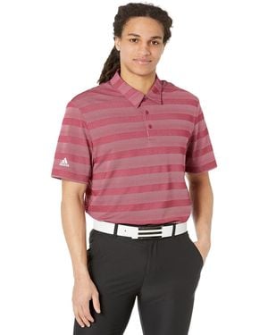 adidas Two-Color Stripe Polo Almost Pink/Legacy Burgundy MD - Rot