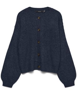 Vero Moda Vmlea Ls O-Neck Cardigan Noos - Blau