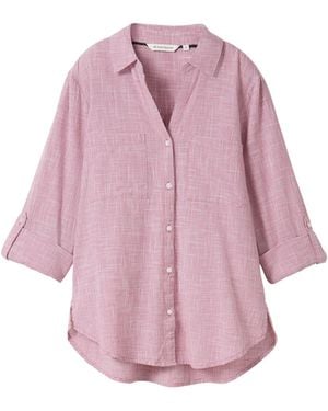 Tom Tailor Hemdbluse mit Brusttaschen - Pink