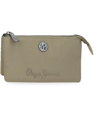 Pepe Jeans Corin Three Compartment Wallet Green 17.5x9.5x2cm Polyester And Pu By Joumma Bags