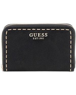 Guess Nastra Wallet With Stitching Measures 14 X 9 X 3 Cm. Black Black Tu Bla