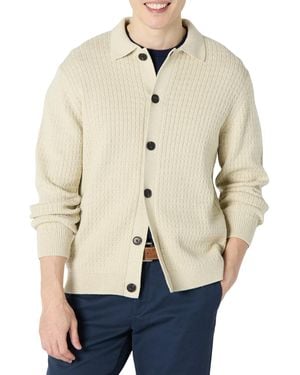 Amazon Essentials Weite Strickjacke mit Kragen - Natur