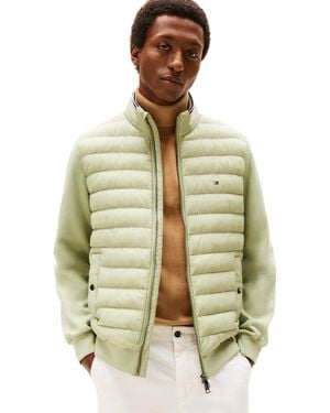Tommy Hilfiger Mix Media Ess Rwb Stand Collar Mw0mw41329 Zip Through Sweatshirt - Meerkleurig