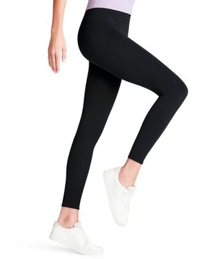 FALKE Leggings Cotton Seamless W Le Baumwolle einfarbig 1 Stück - Schwarz
