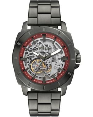 Fossil BQ2898 Privateer Edelstahl Gunmetal Steel Skelett Automatikuhr - Mettallic
