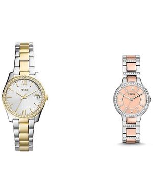 Fossil Analog Quarz Uhr mit Edelstahl Armband ES4319 - Mettallic