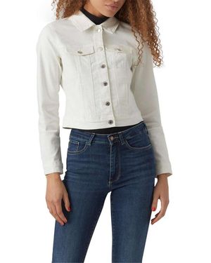 Vero Moda Vmluna Ls Slim Dnm Jacket Mix Ga Noos Denim - White