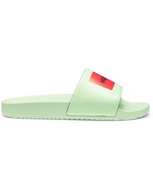 HUGO S Timein Slid Slides With Logo Strap Size 7 - Green