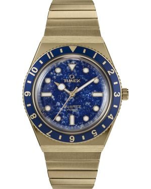 Timex Gold-tone Expansion Band Blue Dial Gold-tone