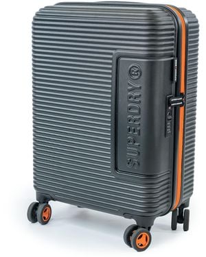 Superdry Hard Shell Travel Suitcases - Lightweight, Robust, Tsa Locks, With 8 Smooth Spinner Wheels, Telescopic Trolley Handle, - Blue