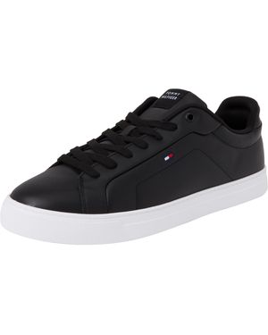 Tommy Hilfiger Icon Court Pinperf Lth Low Top - Zwart