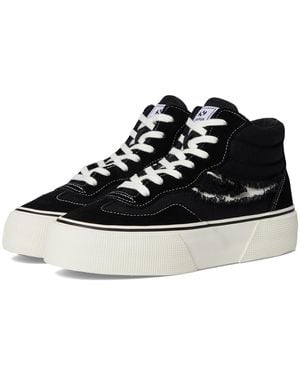 Superga S/ladies 3141 Revolley Swallowtail Ripped Mid Cut Trainers - Black