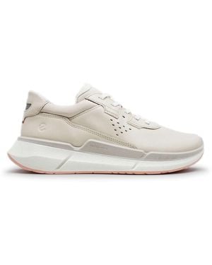 Ecco S Biom 2.2 830763 Full Grain Leather Limestone Trainers 4.5 Uk - White