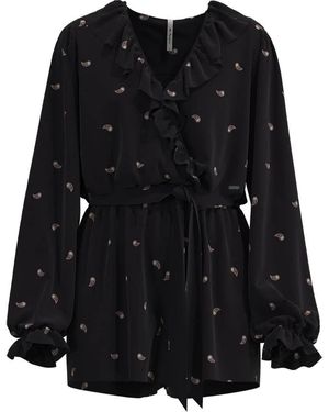 Pepe Jeans Priya Black Jumpsuit With Contrast Details In Pink Pl230421 0aa - Women's Jumpsuit, Multicoloured, Xs