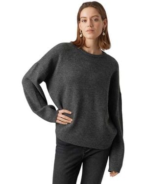 Vero Moda Vmgemma LS Crew Neck Knit VMA Noos Maglione - Grigio