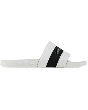 Emporio Armani Hausschuhe bandeau slide meer schwimmbad beachwear artikel XVPS03 XN127SCHUHE BEACHWEAR MADE IN ITALY - Weiß