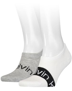 Calvin Klein Liner Socks 2 Pack Footie - Bianco