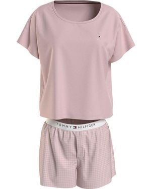 Tommy Hilfiger Ss Jersey Pj Set Uw0uw05425 Pyjamas - Pink