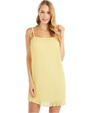 BCBGeneration Pleated Tie Strap Mini Dress - Yellow