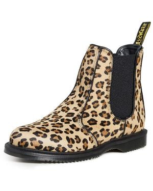 Dr. Martens Flora Hair On Kensington Medium Leopard Hair On 3 M UK - Schwarz
