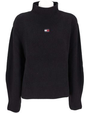 Tommy Hilfiger TJW -Pullover mit Stehkragen und Abzeichen - Schwarz