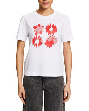 Esprit 014ee1k320 T-Shirt - Bianco