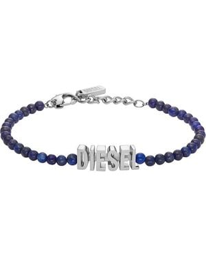 DIESEL Bracciale unisex Font agata blu