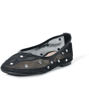 The Drop Pepper Ballet Flat With Bow - Black