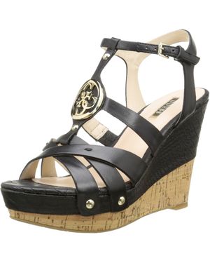 Guess Okie Floki2 Lea03- Sandalias con plataforma Donna - Nero