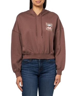 Billabong Logo Cropped Hoodie Fleece Sweatshirt Hooded - Blue