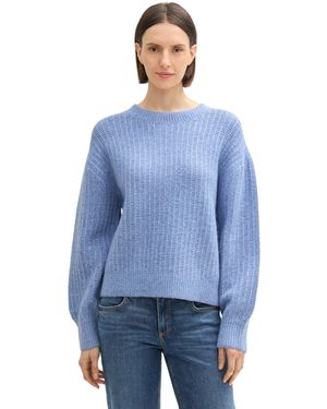 Tom Tailor Loose Fit Strickpullover mit Pailetten - Blau