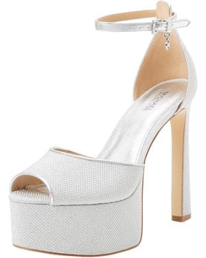 Michael Kors 40s3mthp1q-040 Martina Peep Toe Pump Female Silver Uk 8 - White
