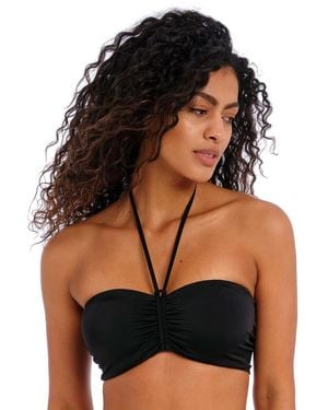 Freya Jewel Cove Bandeau Underwire Bikini Top Plain Black
