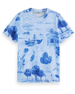 Scotch & Soda 'Regular Fit Printed T-Shirt - Blue