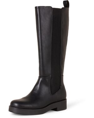 Amazon Essentials Stivali Alti con Soffietto Donna - Nero