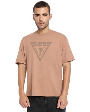 Guess T-shirt Azha in puro cotone stampato - Rosa