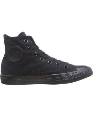Converse All Star Hi Trainers Black Mono Canvas - 8 Uk