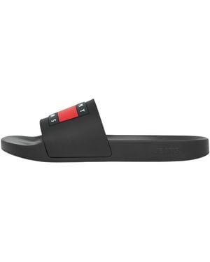 Tommy Hilfiger Donna Scarpe da Mare Flag Pool Slide Ciabatte - Nero