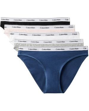 Calvin Klein 5 Pack Low Rise Bikini Briefs - Blue