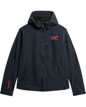 Superdry Hooded Soft Shell Trekker Jacket - Blue