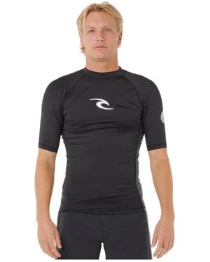 Rip Curl Waves Kurzarmshirt UPF 50 UV Sonnenschutz Rash Vest Top schwarz
