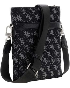 Guess Sac à épaule bandoulière Berlin Crossbody Flat Dark Black noir